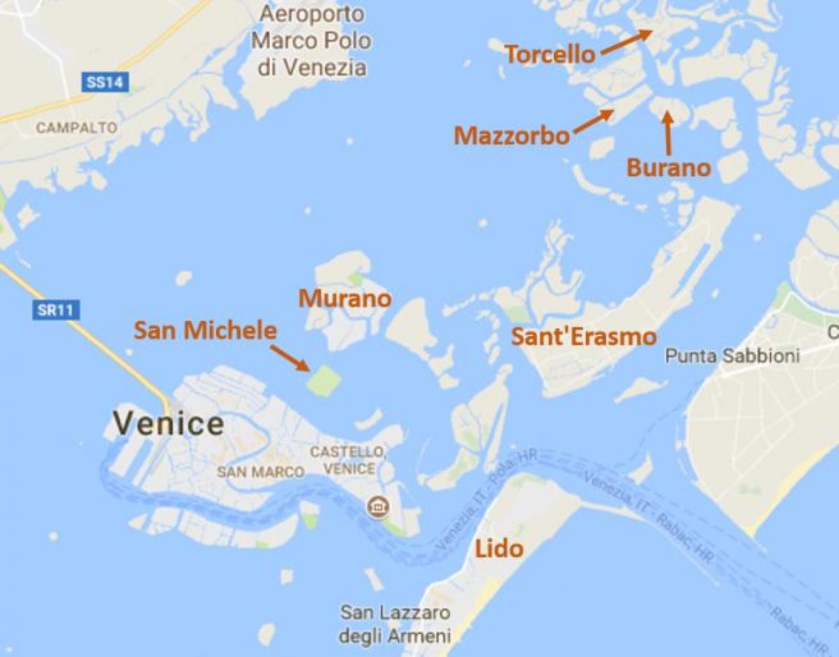 eilanden van Venetië kaart