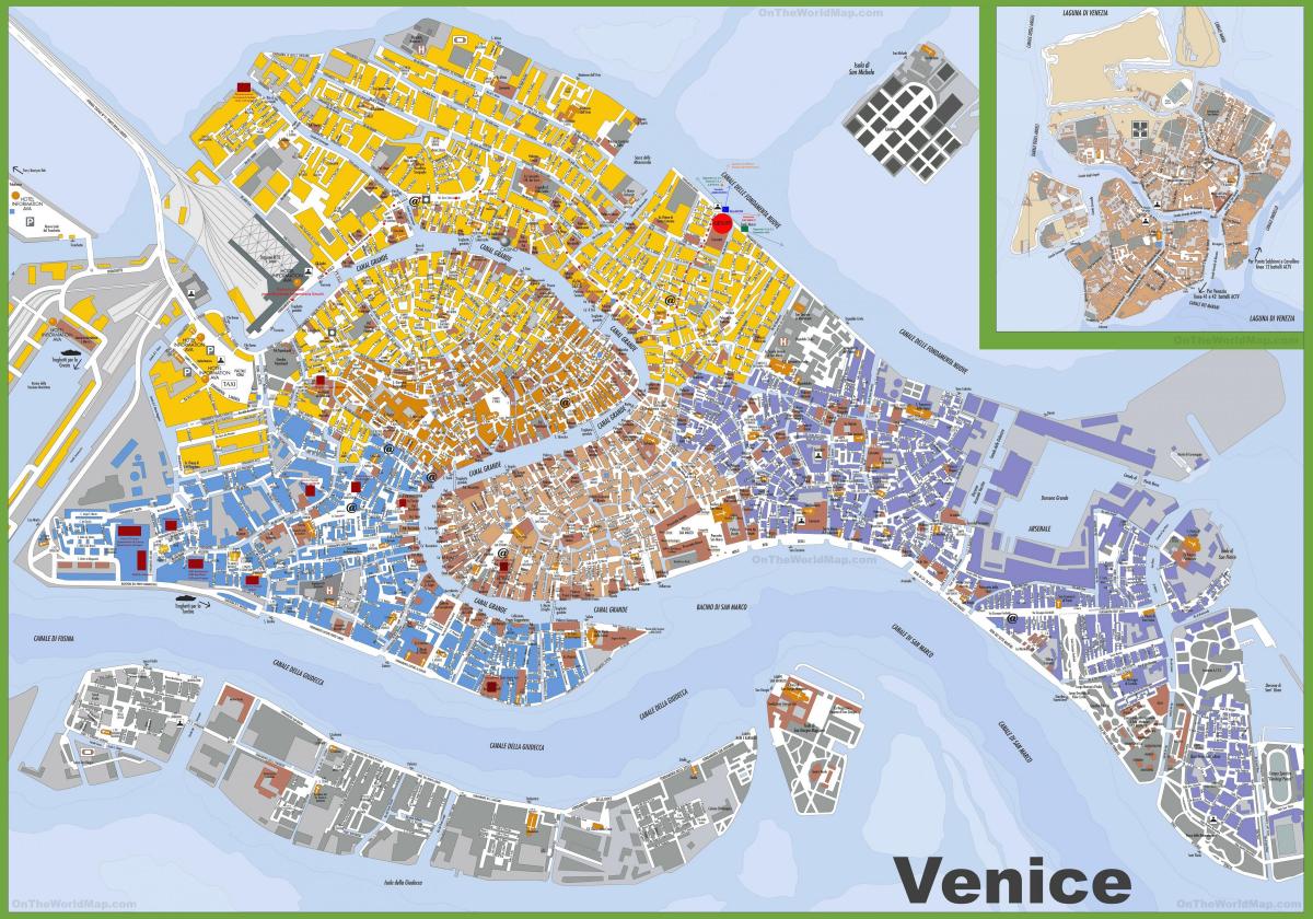 centrum van Venetië kaart