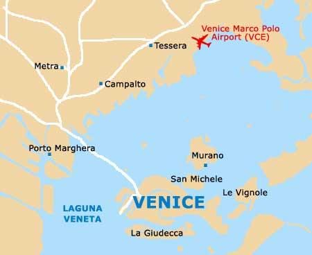 luchthaven Venetië italië kaart bekijken