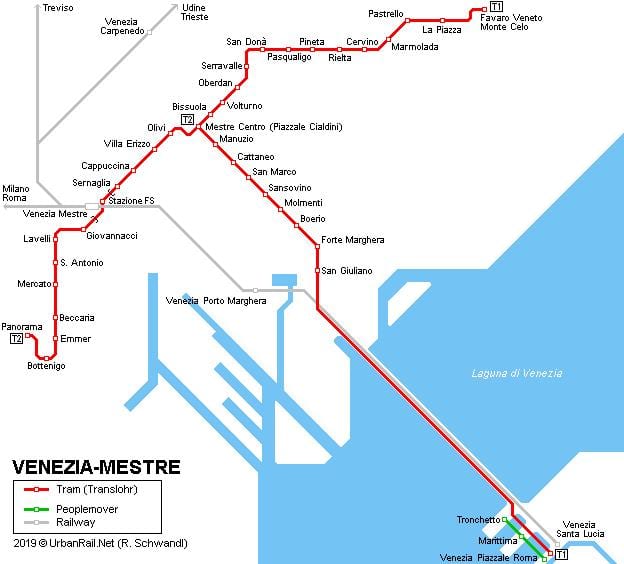 Het station van venetië kaart
