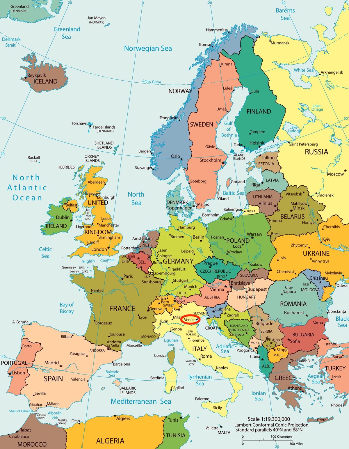 kaart van Venetië kaart europa