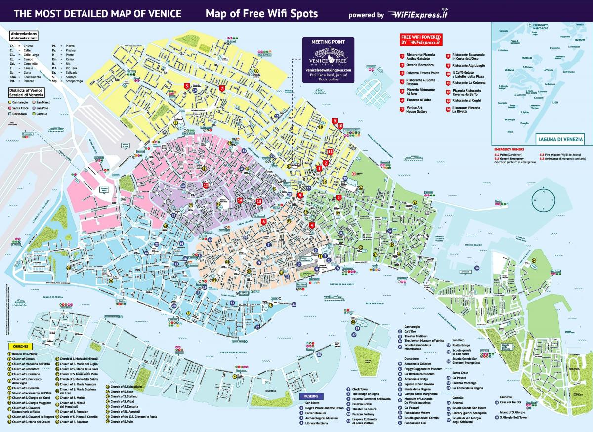 kaart van Venetië italië attracties