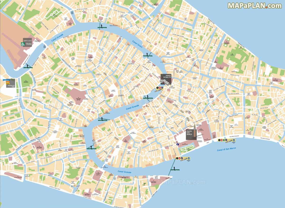 kaart van Venetië gondel route