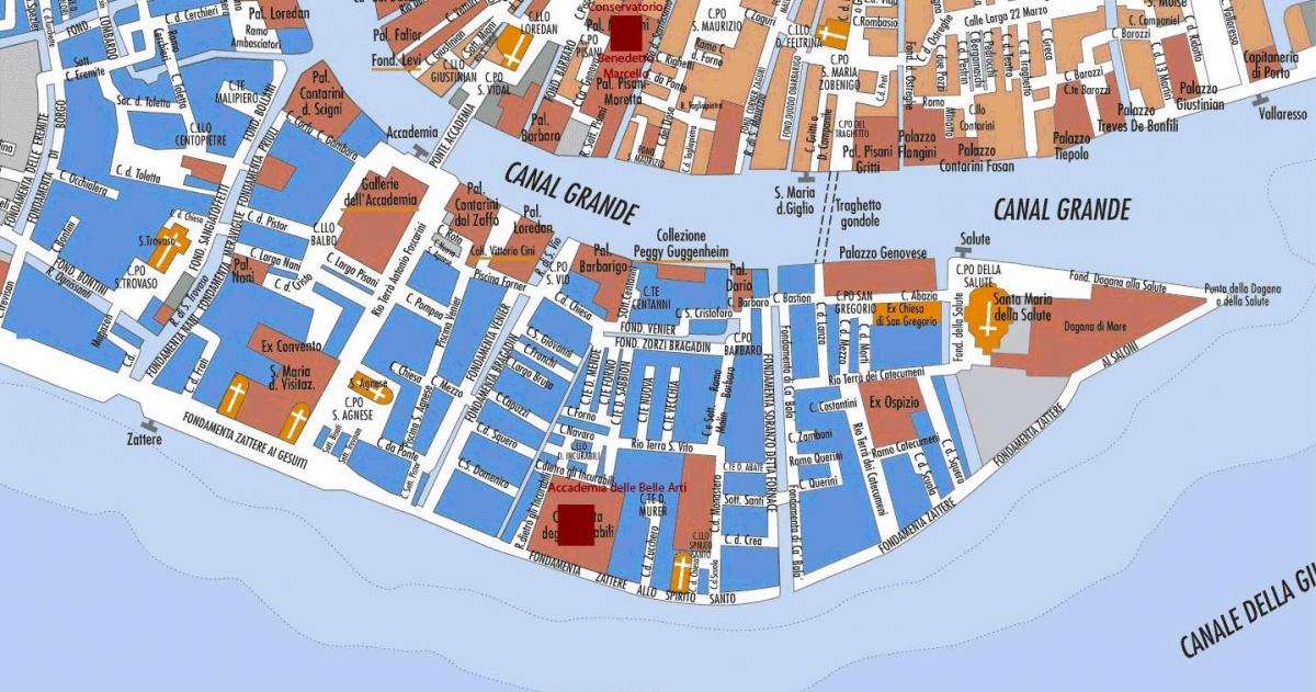 kaart van zattere Venetië 