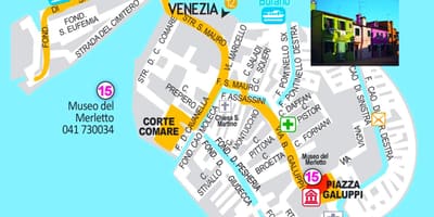 Kaart van Venetië, burano