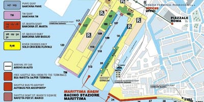 Kaart van de haven van Venetië