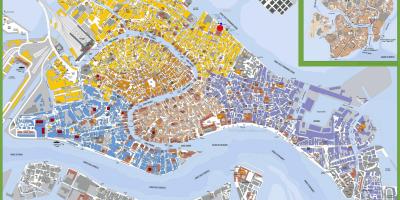 Centrum van Venetië kaart