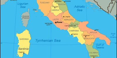 Kaart van italië tonen van Venetië
