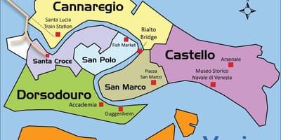 Kaart van Venetië italië oppervlakte