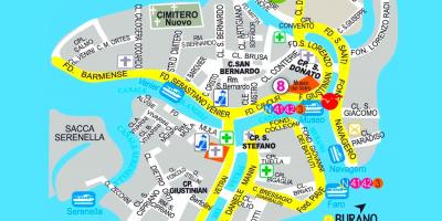 Kaart van murano, Venetië