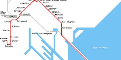 Het station van venetië kaart