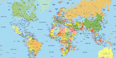Venetië locatie op de kaart van de wereld