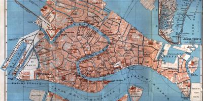 Oude plattegrond van Venetië